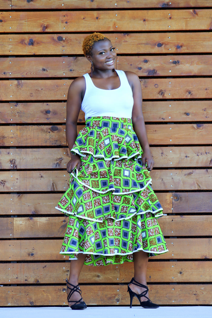 Subomi African Ankara Print Skirt