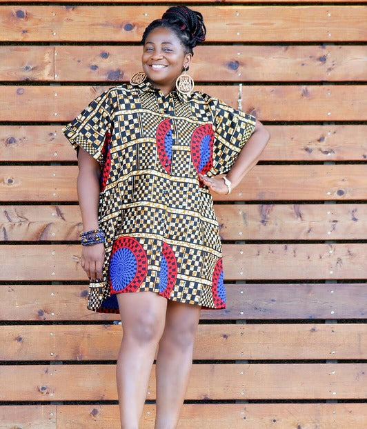 Tinuola Mini African Print Dress